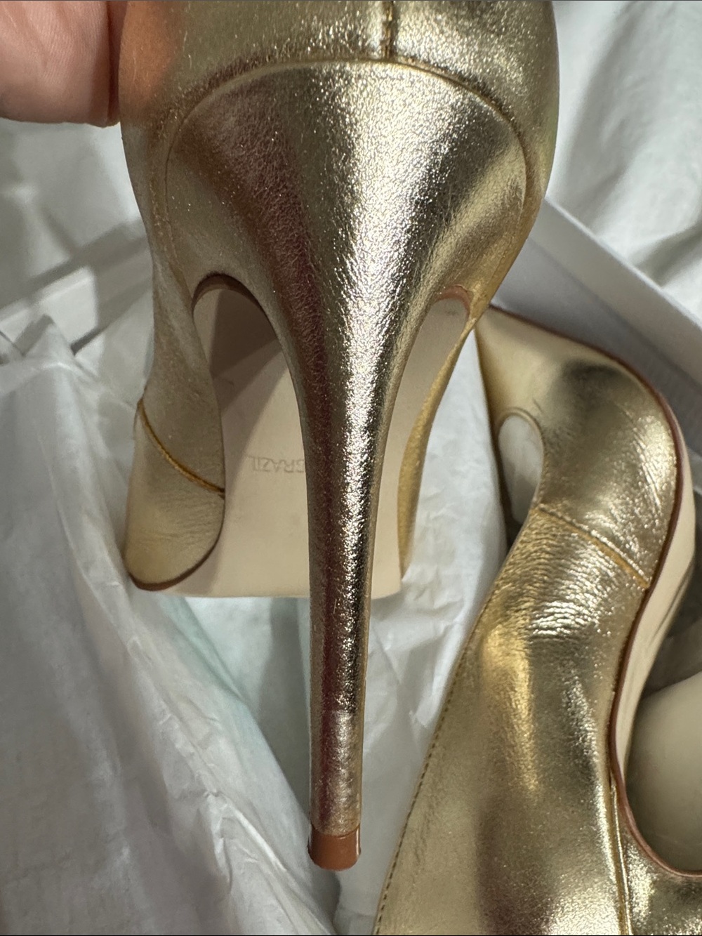 Steve Madden Gold Metallic Pointed-Toe Stiletto Pumps - Picture 3 of 6